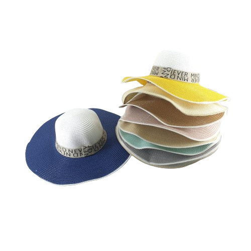 Assorted Ladies Wide Brim Straw Sun Hats with Band 5 Pack (R37,50 Each) 1-287