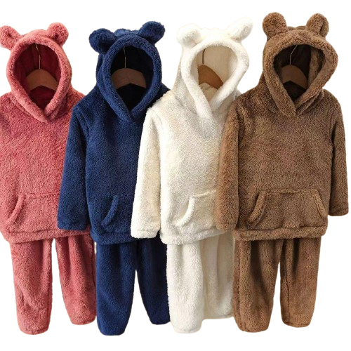 Assorted Kids Fleece PJ Sets with Ears, Boys & Girls (S,M,L) 5 Pack 1-317