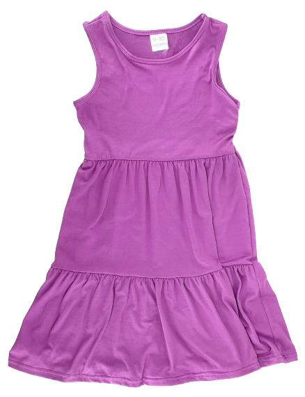 Girls Purple Tiered Dress 1-150