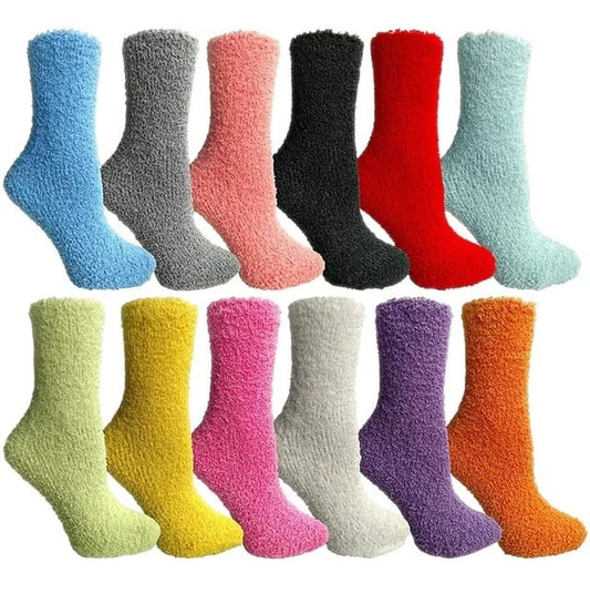 Assorted Ladies Plain Soft & Cosy Winter Socks 12 Pack (R10,50 Each)