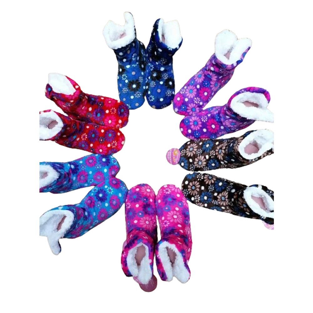 Assorted Ladies Slipper Booties 12 Pack 1-319